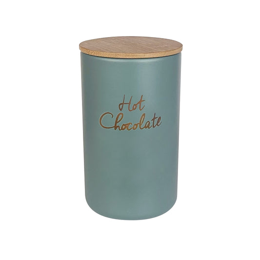 Storage Jar Hot Chocolate 140x80mm Round Sage Green