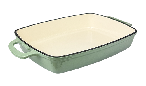 Rectangle Roaster 390x235mm Enamel Cast Iron Sage Green