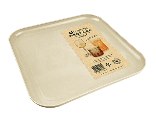 Tray Square 290mm Plastic & Wheat Straw Wheat Portare