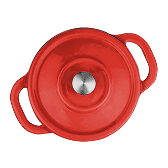 Casserole 100mm Cast Iron Enamel Red 300ml