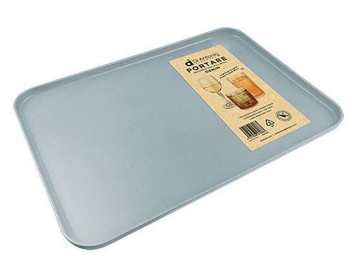 Tray Rectangle 378x267mm Plastic & Wheat Straw Denim Portare