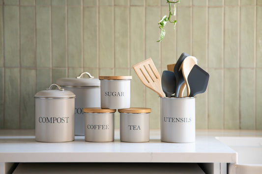 Storage Jar Tea Round 700ml with Bamboo Lid Birchwood