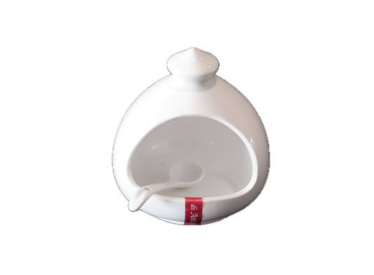 Salt Pig & Spoon 140mm Porcelain