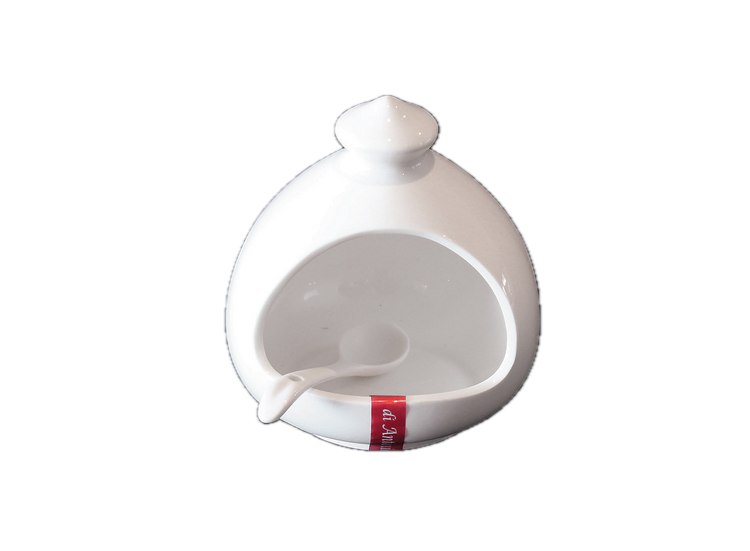 Salt Pig & Spoon 140mm Porcelain