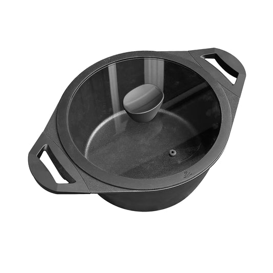 Casserole 240x115mm Cast Aluminium with Lid Nero Black