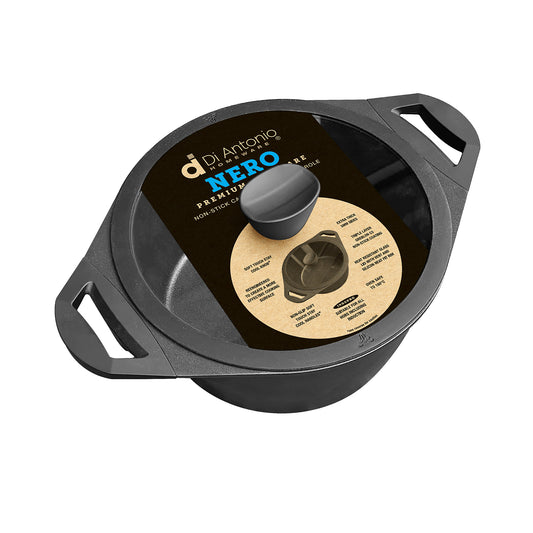 Casserole 240x115mm Cast Aluminium with Lid Nero Black