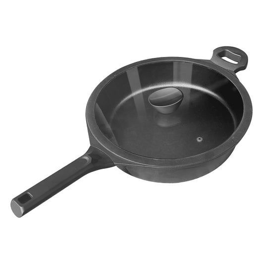 Saute pan 280x75mm Cast Aluminium with Lid Nero Black