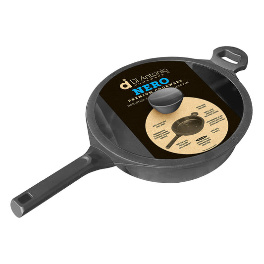 Saute pan 280x75mm Cast Aluminium with Lid Nero Black