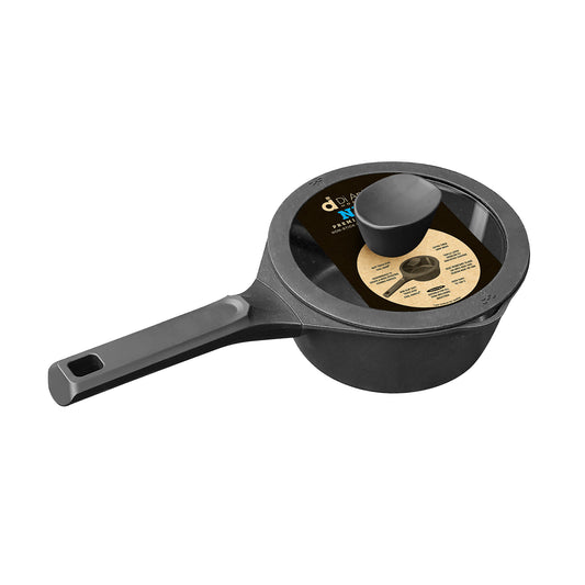 Saucepan 160x78mm Cast Aluminium with Lid Nero Black