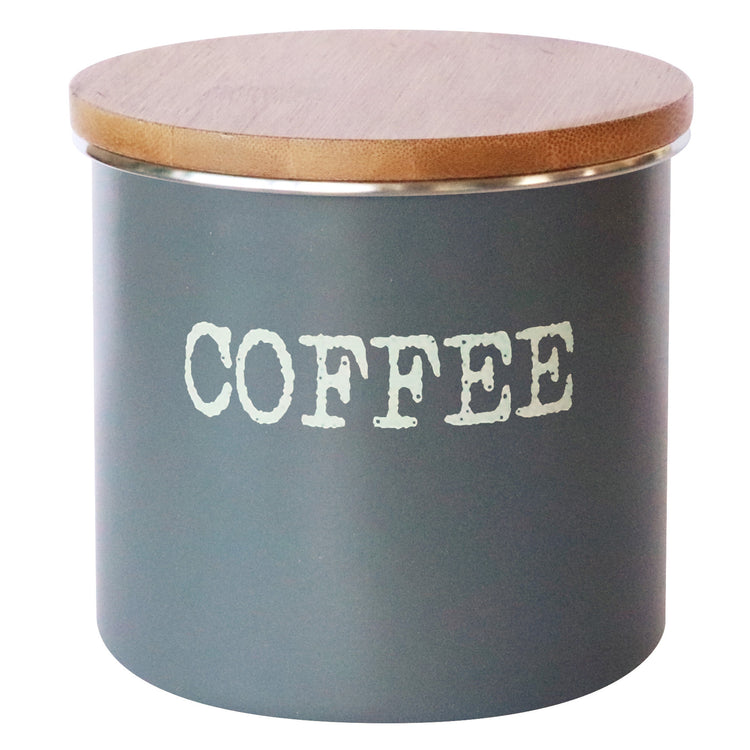Storage Jar Coffee Round 700ml with Bamboo Lid Brenton Grey