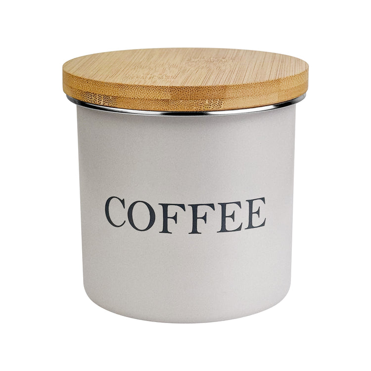 Storage Jar Coffee Round 700ml with Bamboo Lid Birchwood