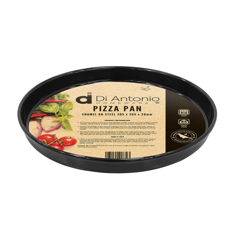 Pizza Pan 305x20mm Enamel Steel Black