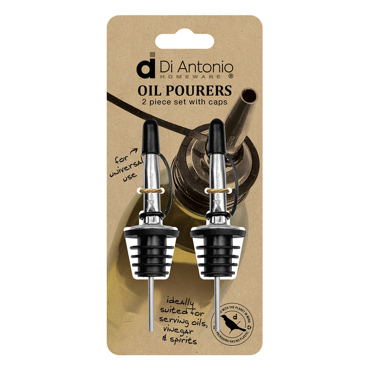Oil Pourers w Caps 2pc Set