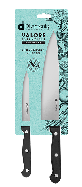 Knife Set 2 Pce Includes Cooks Knife 200mm and Utility Knife 127mm Valore Essentials