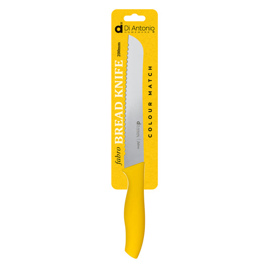 Bread Knife 200mm Yellow Colour Match