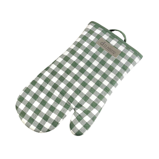 Oven Glove 300x150mm Green Check
