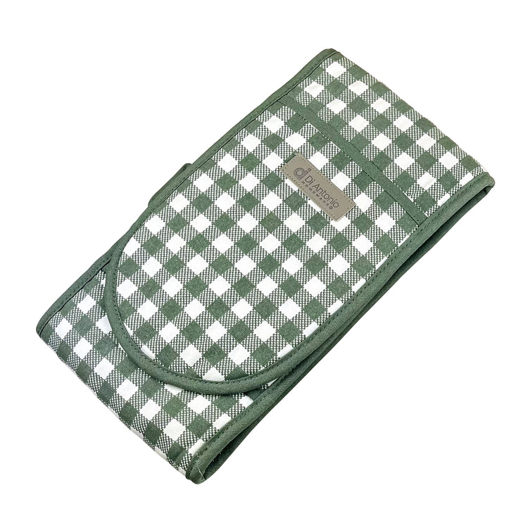 Double Oven Glove 880x180mm Green Check