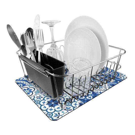 Dish Mat Quick Dry 450x300mm Sparcia Blue