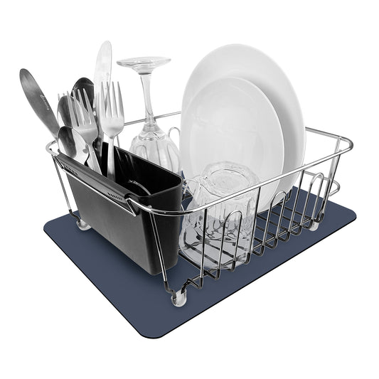 Dish Mat Quick Dry 510x380mm Marine Blue