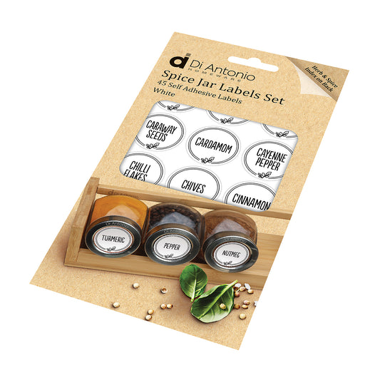 Di Antonio Spice Jar Labels Set of 45 White