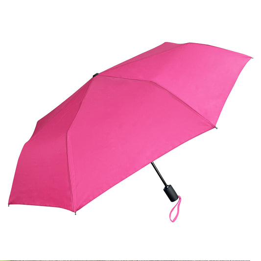 Umbrella Auto Open Pink Including a Metal Frame Fibreglass Ribs and a Bag