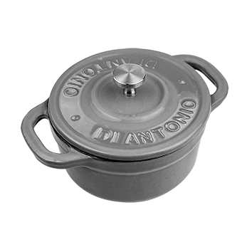 Casserole 100mm Cast Iron Enamel Grey 300ml
