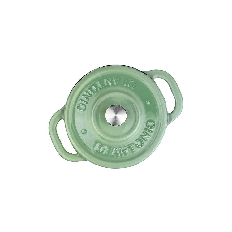 Casserole 100mm Cast Iron Enamel Sage Green 300ml