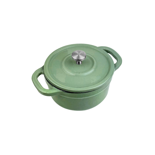 Casserole - Mini 100mm Cast Iron Enamel Sage Green 300ml