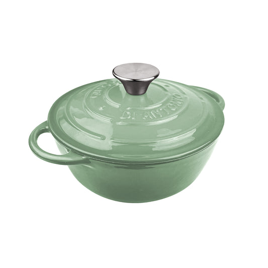 Casserole 200mm Cast Iron Enamel Sage Green 2.7L