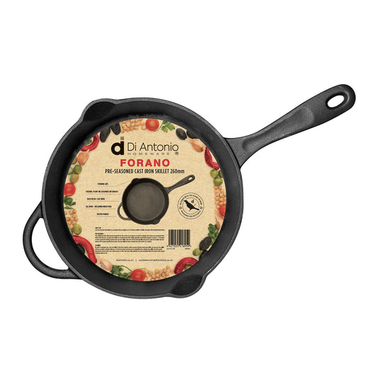 Frypan 260mm with Helper Handle Black Cast Iron