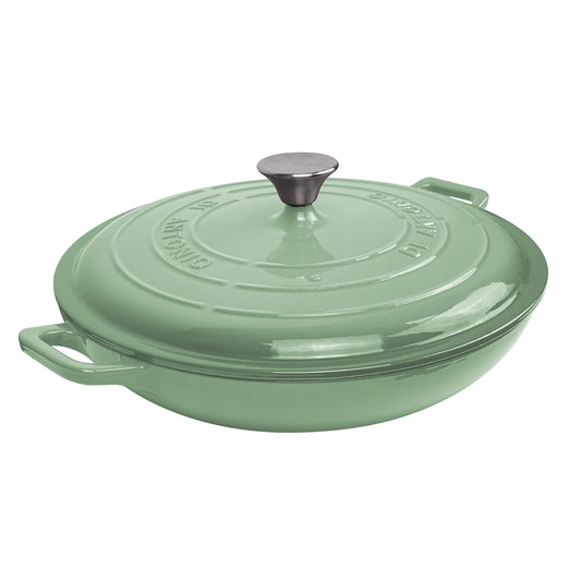 Casserole 320mm Cast Iron Enamel Sage Green 3L