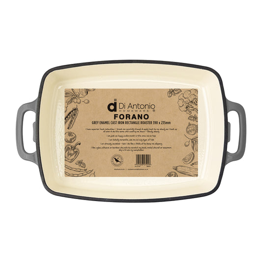 Rectangle Roaster 390x235mm Enamel Cast Iron Grey