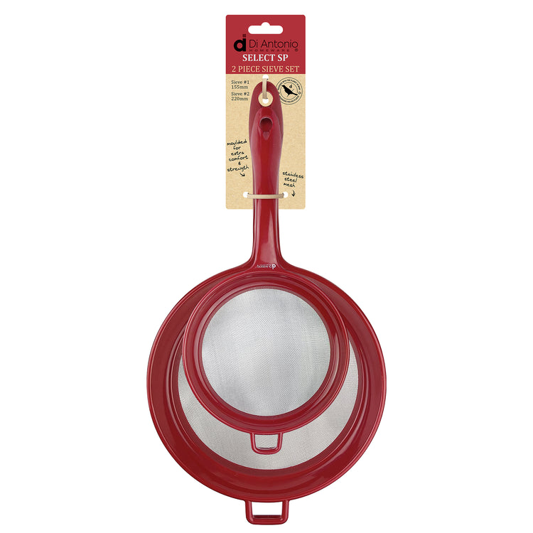 Sieve Set 2 Pce 220mm & 155mm Red