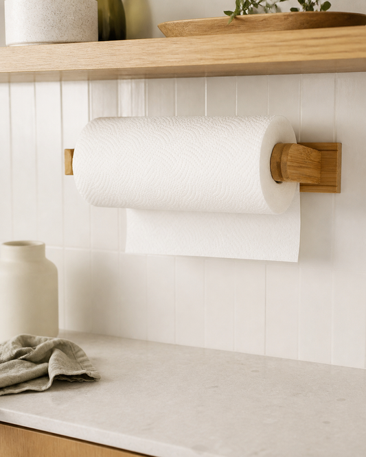 Kitchen Towel Holder 250x110x60mm Wall Mounted Bamboo