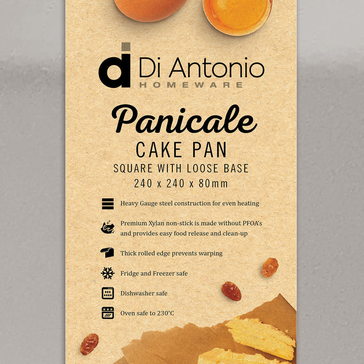Cake Pan Square Loose Base 240x80mm Panicale