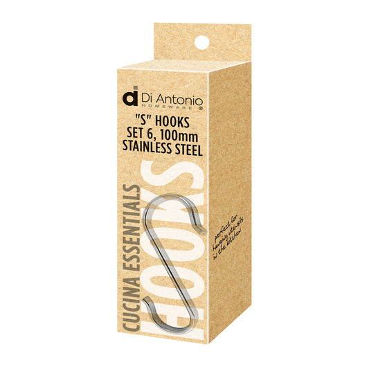 Hanging Hooks 100x35mm Set of 6 Stainless Steel