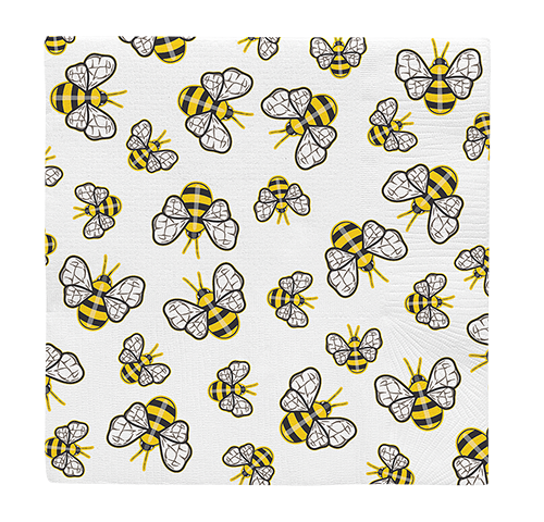 Paper Napkins / Serviettes 330x330mm Pack of 20 Bees