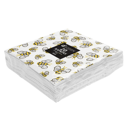 Paper Napkins / Serviettes 330x330mm Pack of 20 Bees