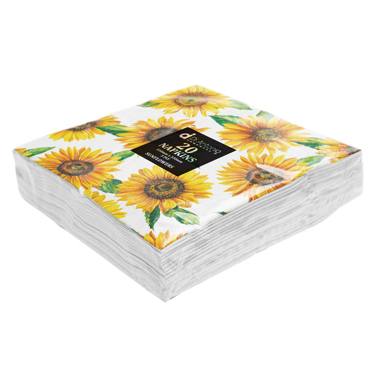 Paper Napkins / Serviettes 330x330mm Pack of 20 Sunflowers