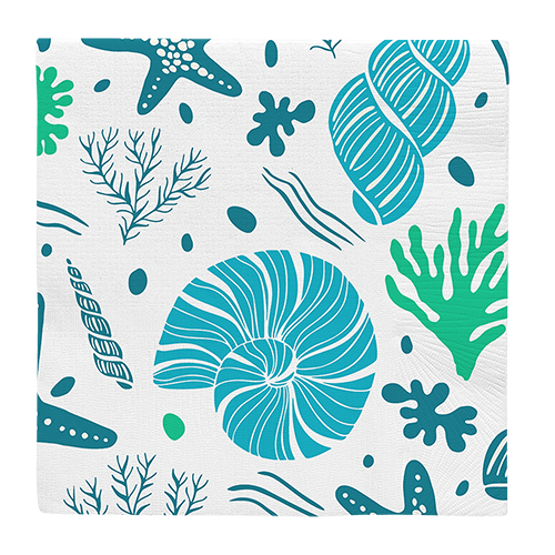 Paper Napkins / Serviettes 330x330mm Pack of 20 Sealife