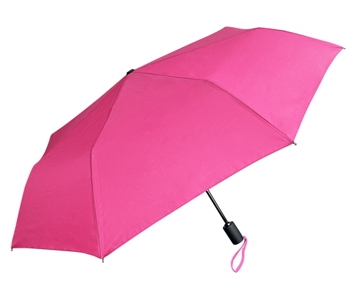 Umbrella Auto Open Pink Including a Metal Frame Fibreglass Ribs and a Bag