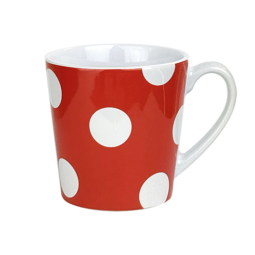 Mug 330ml Polkadot Red Stoneware