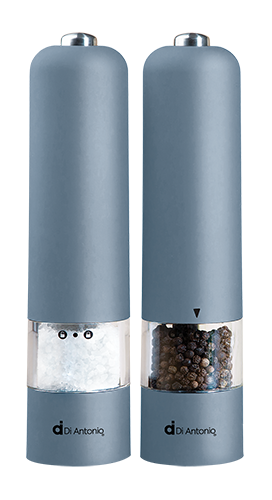 Salt & Pepper Mill Set 2 Pce Celestial Blue (8 x AA Batteries Included)