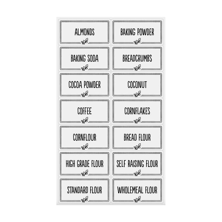Di Antonio Pantry Labels Set of 56 White