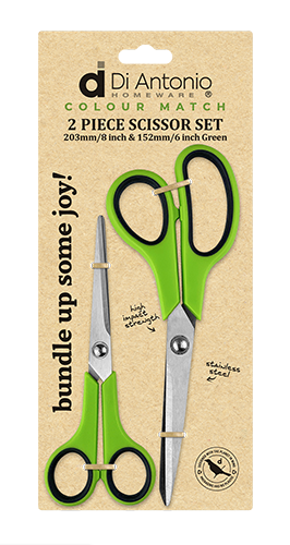 Scissor Set 2pc 203mm (8") & 152mm (6") S/S Green