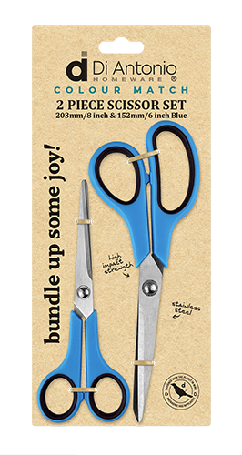 Scissors Set 2 Pce 203mm (8") & 152mm (6") S/S Blue