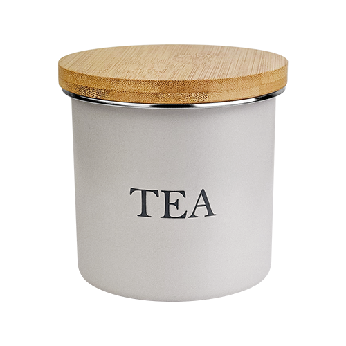 Storage Jar Tea Round 700ml with Bamboo Lid Birchwood