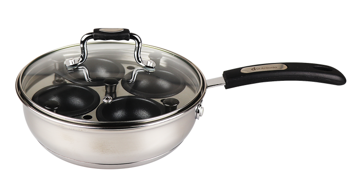 Egg Poacher 200mm Stainless Steel with Non Stick Inserts