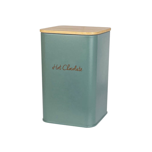 Storage Jar Hot Chocolate 140x95mm Square Sage Green