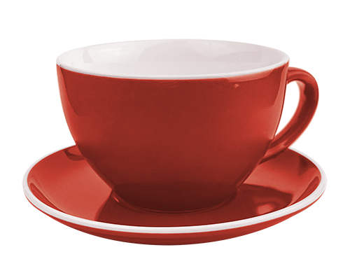 Cup & Saucer 280ml Red Porcelain Trudeau